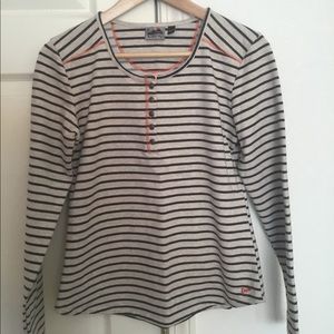 Kavu striped henley style top medium
